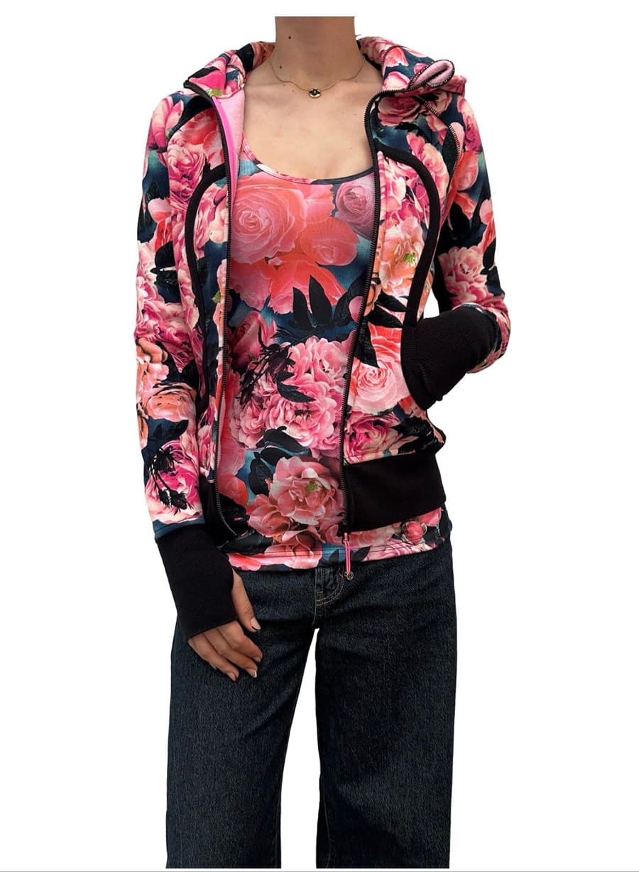 Lululemon Floral Print Zip-Up Hoodie - image 1