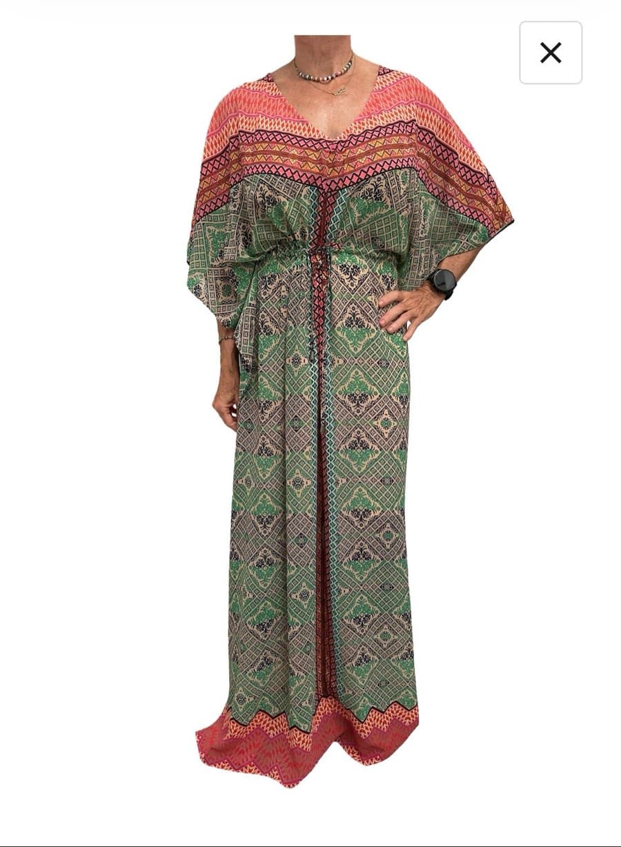 Vanessa Virginia Printed V-Neck Kaftan - image 1