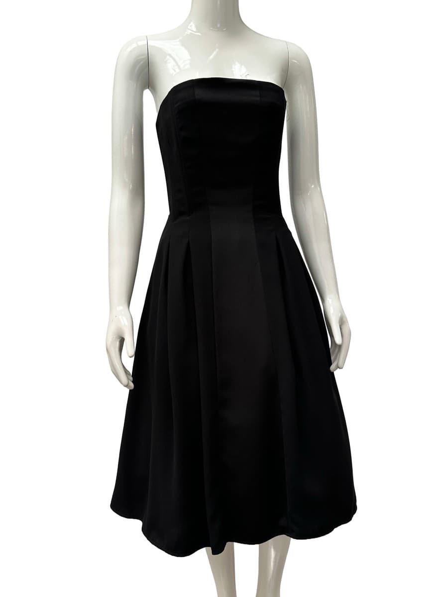 Naf Naf Black Strapless Midi Dress - image 1