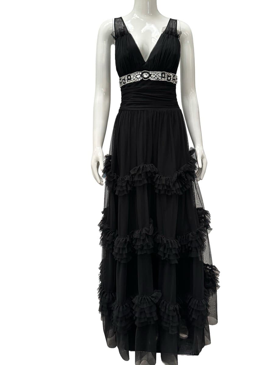 Ming limited edition by Zuhair Murad Black Tulle Ruffled Gown - image 1