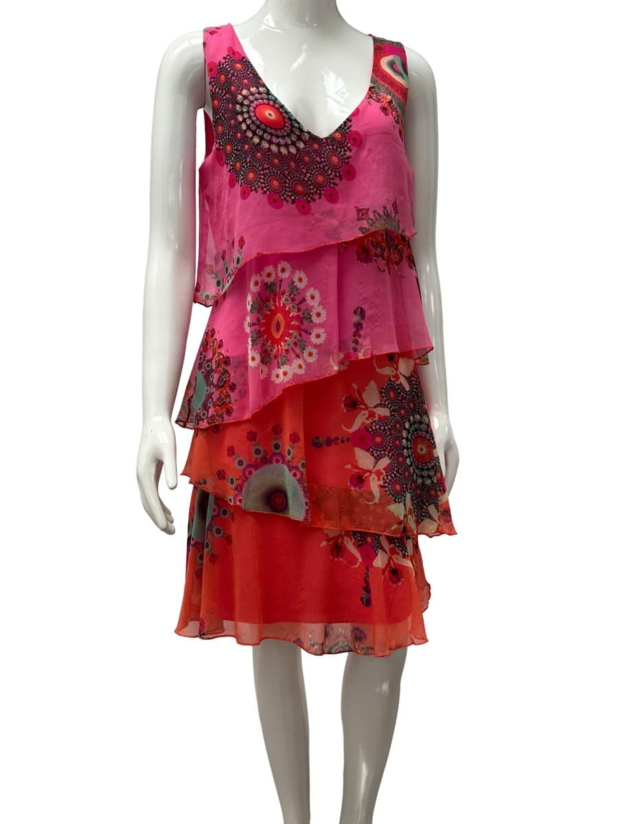 Desigual Tiered Floral Print Dress