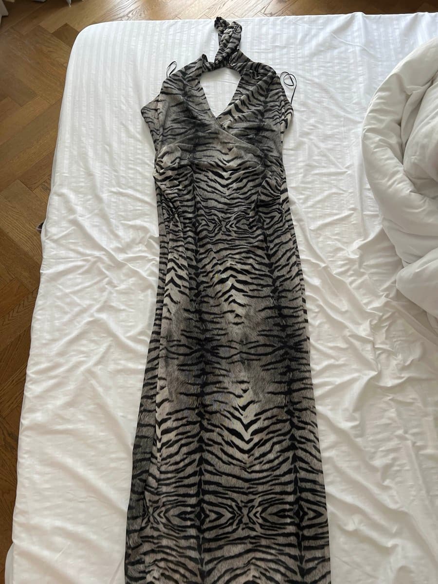 Tiger Print Halter Maxi Dress - image 1