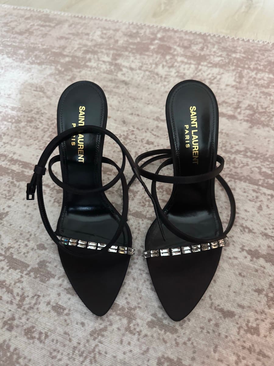 Saint Laurent Crystal Sandals - image 1