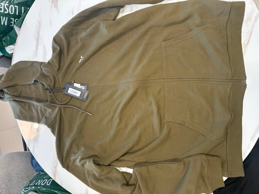 Squat Wolf Khaki Zip-Up Hoodie