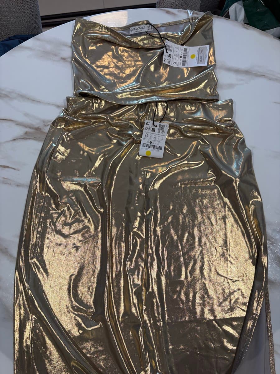 Stradivarius Gold Co-ord Set