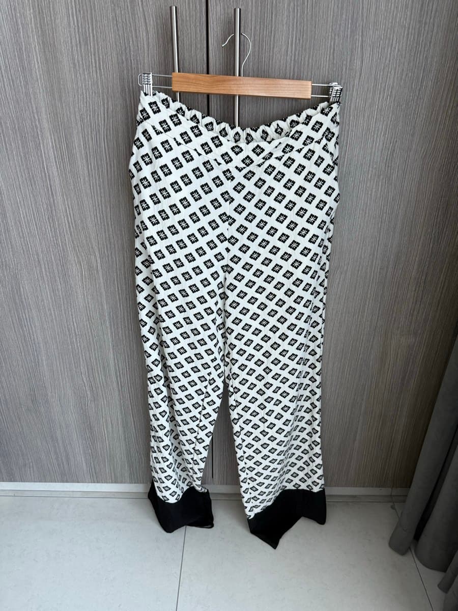Zara Geometric Print Wide-Leg Pants