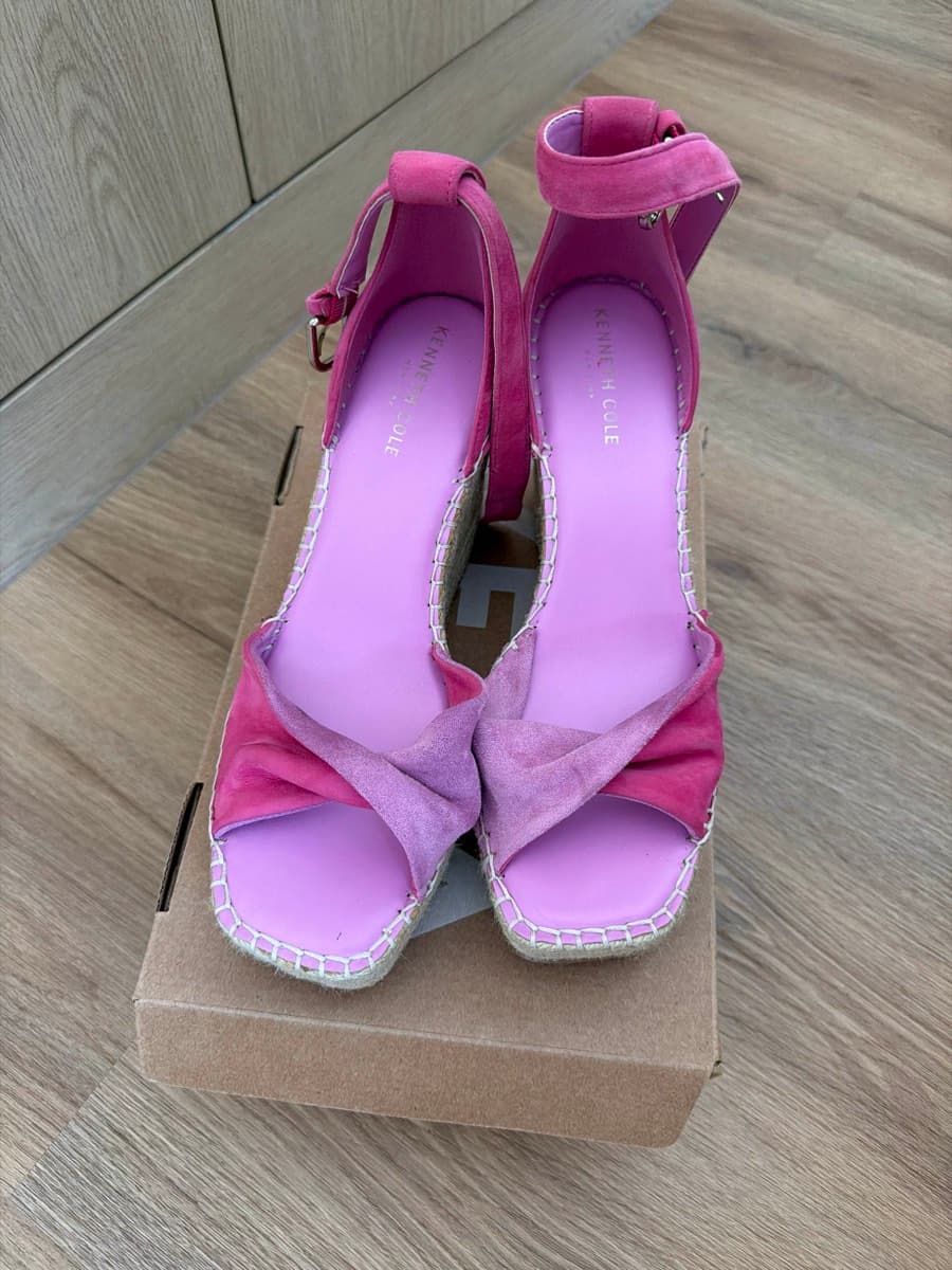 Kenneth Cole Pink Espadrille Wedges