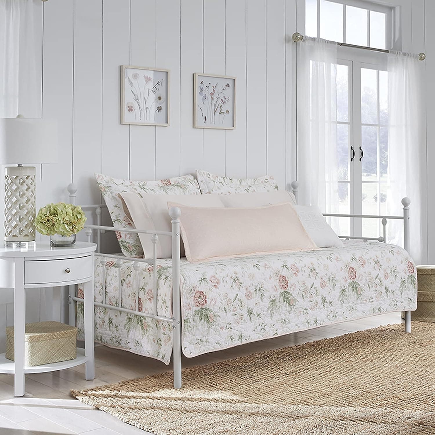 Laura Ashley - Daybed Cover Set, Lightweight Bedding with Matching Shams & Pillow Cover