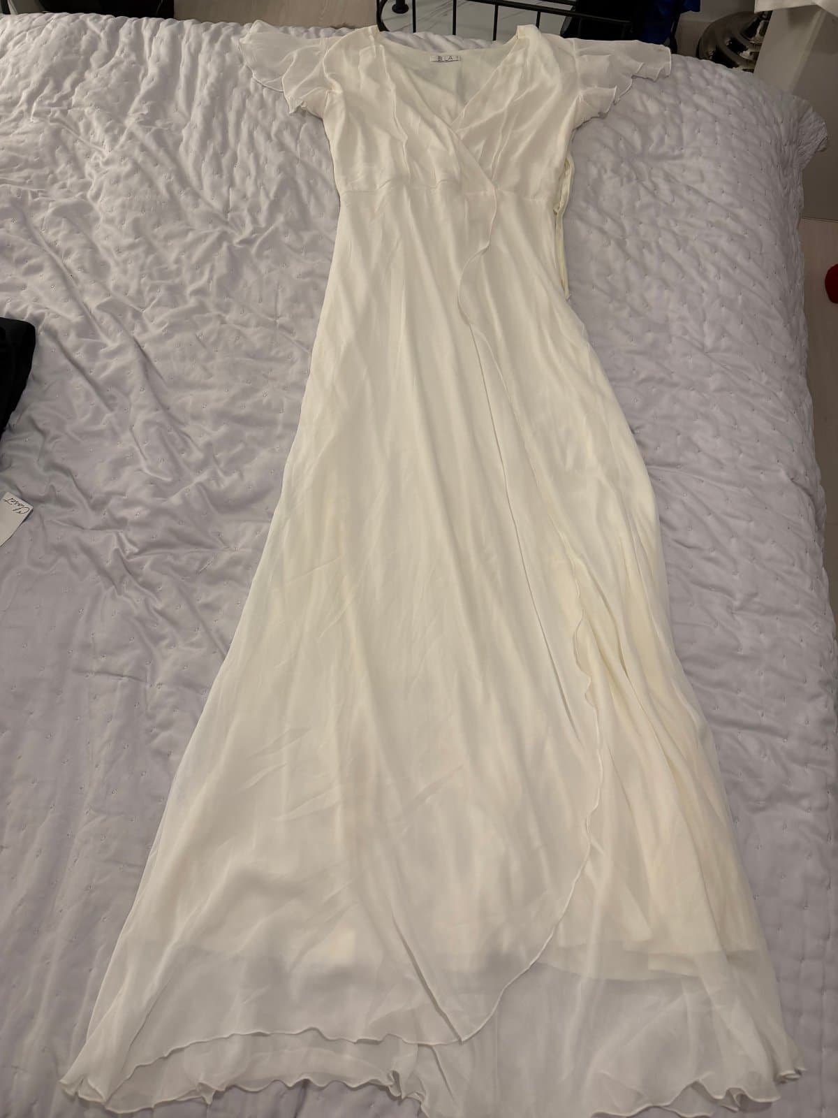 ELLA Ivory Layered Chiffon Maxi Dress – Size L - image 1
