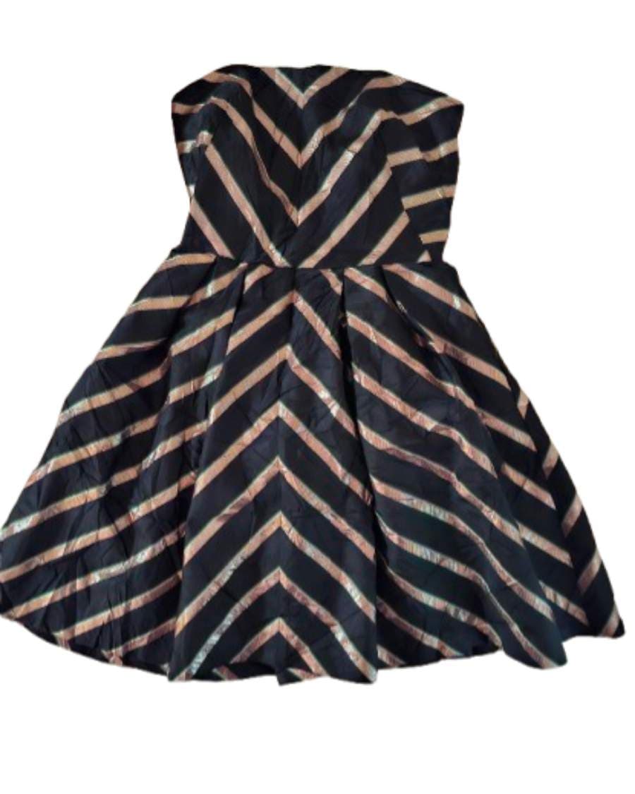 Strapless Chevron Mini Dress - image 1