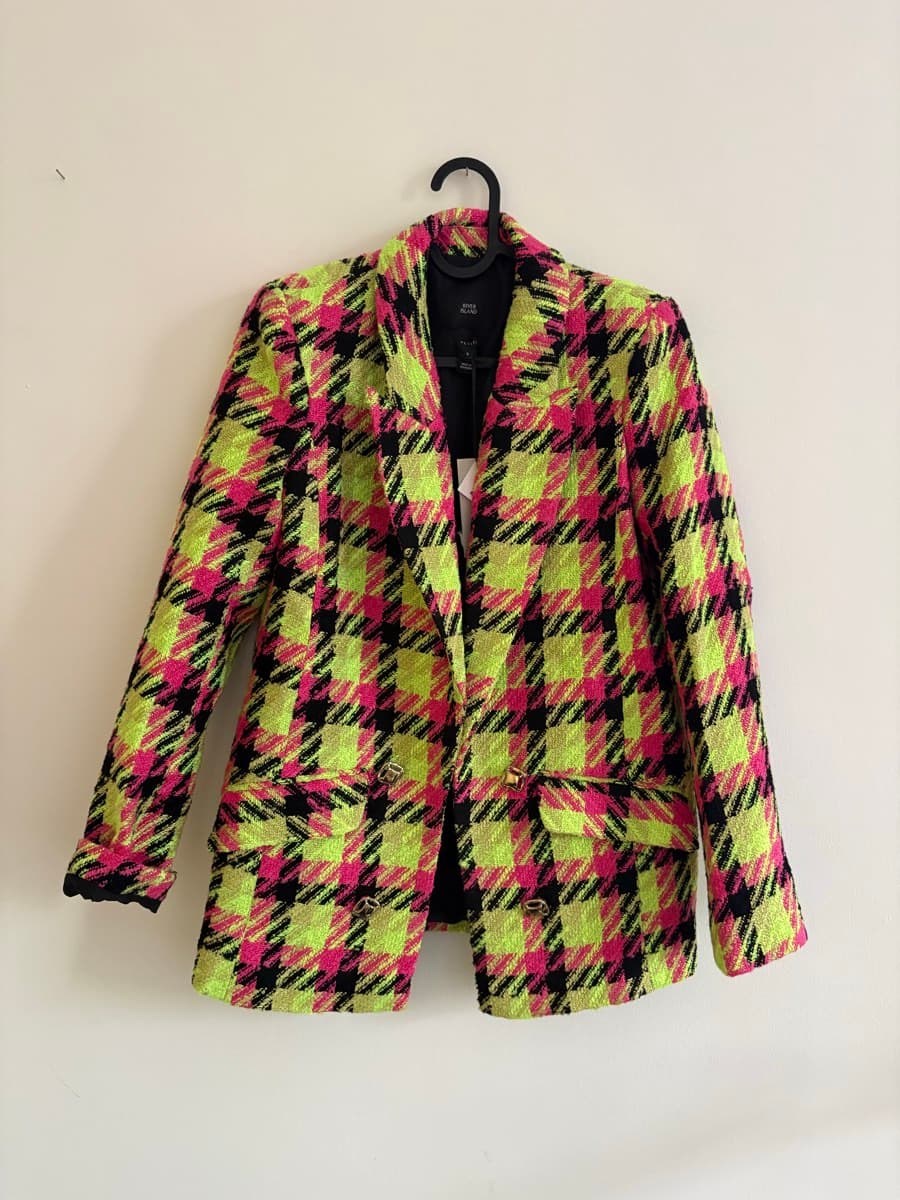 River Island Neon Check Blazer - image 1