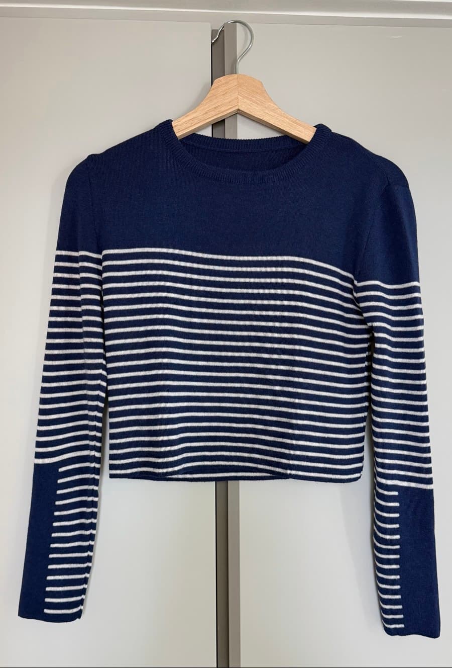Navy Striped Knit Sweater