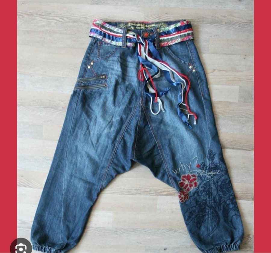 Authentic Desigual Harem Denim Jeans with Signature Belt - image 1