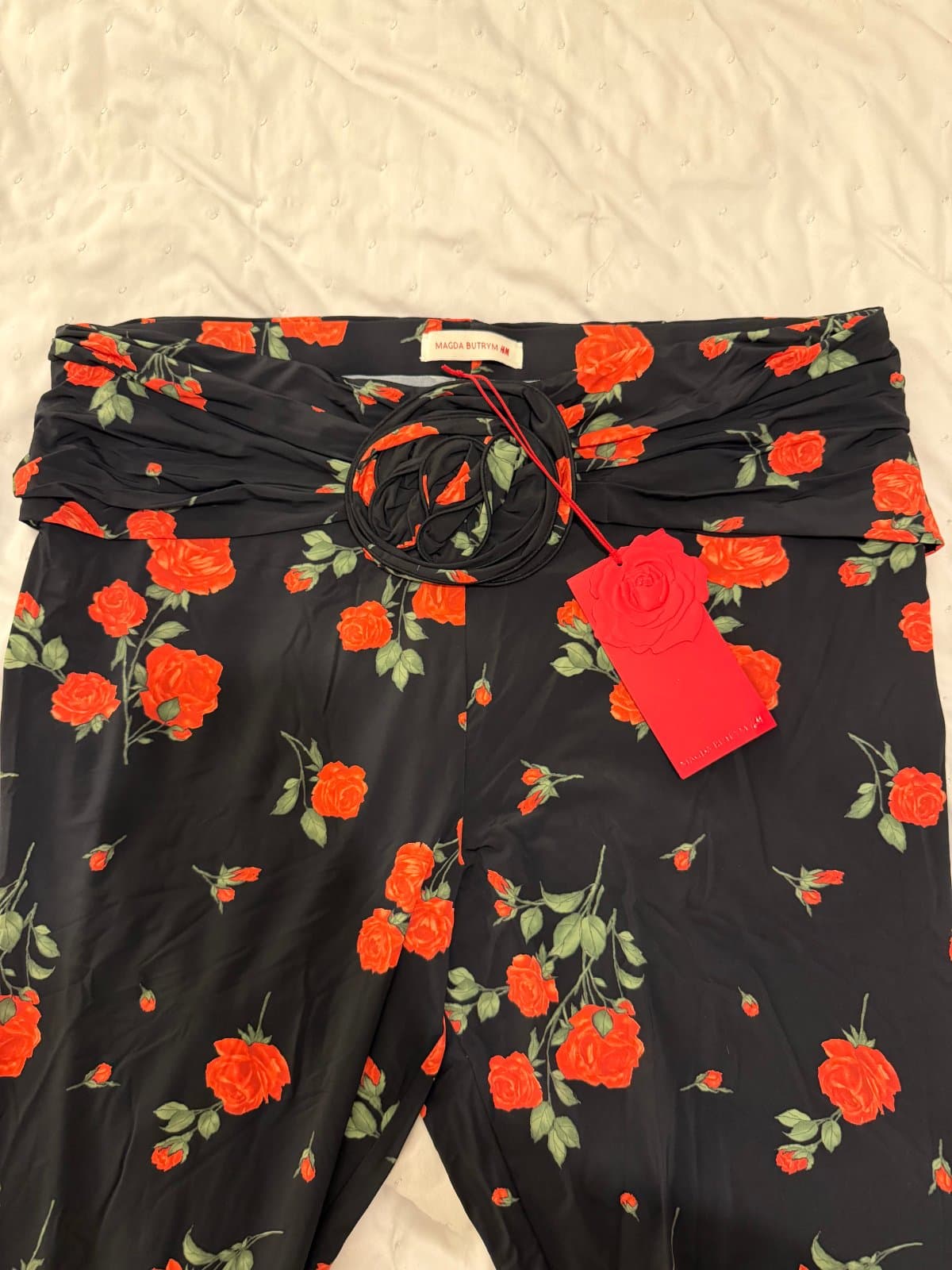 H&M x Magda Butrym Limited Edition Rose Appliqué Trousers 🌹🖤 - image 1