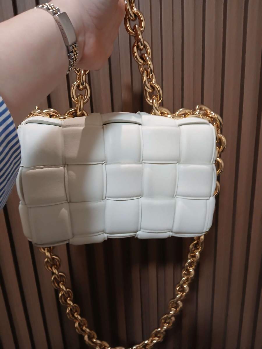 Bottega venetta White Woven Chain Bag
