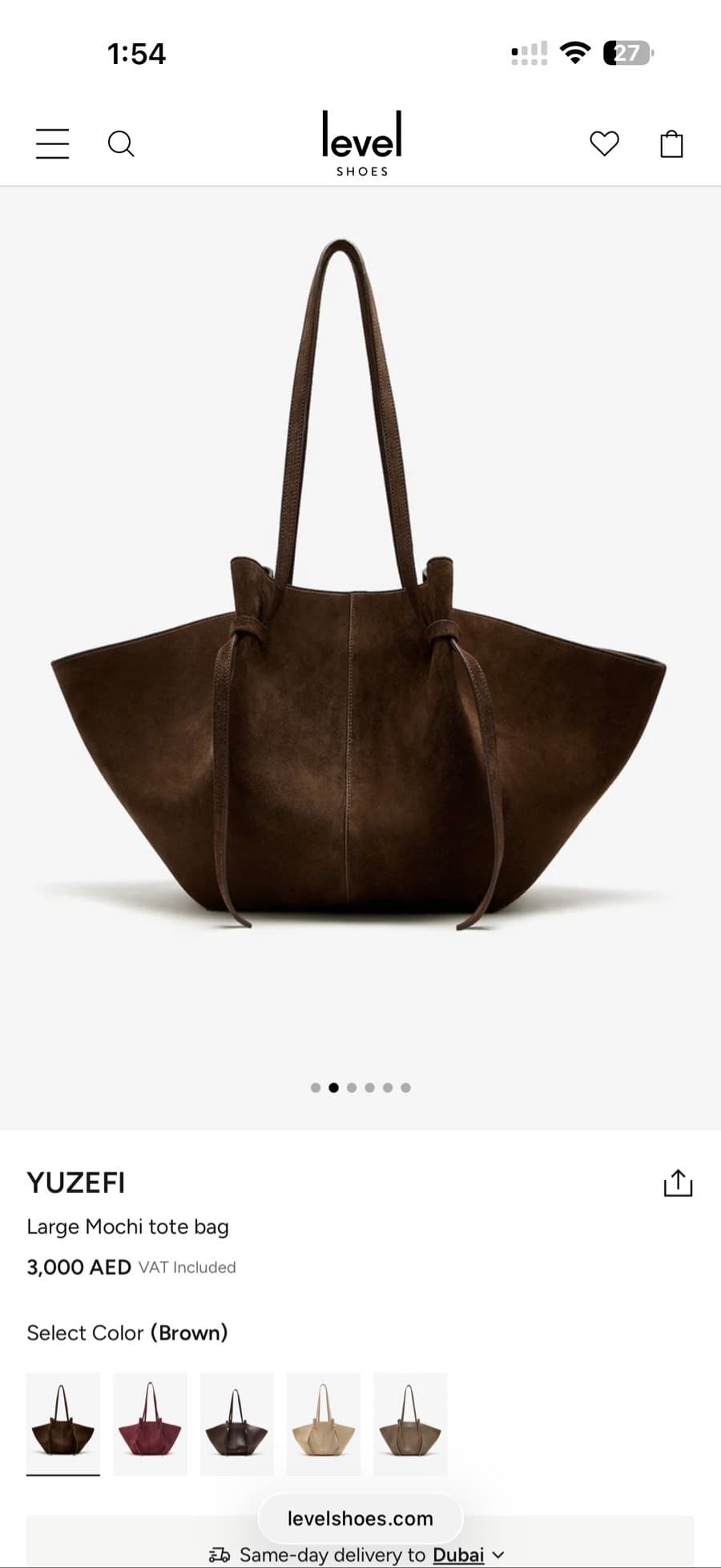 Yuzefi Brown Suede Leather Bag