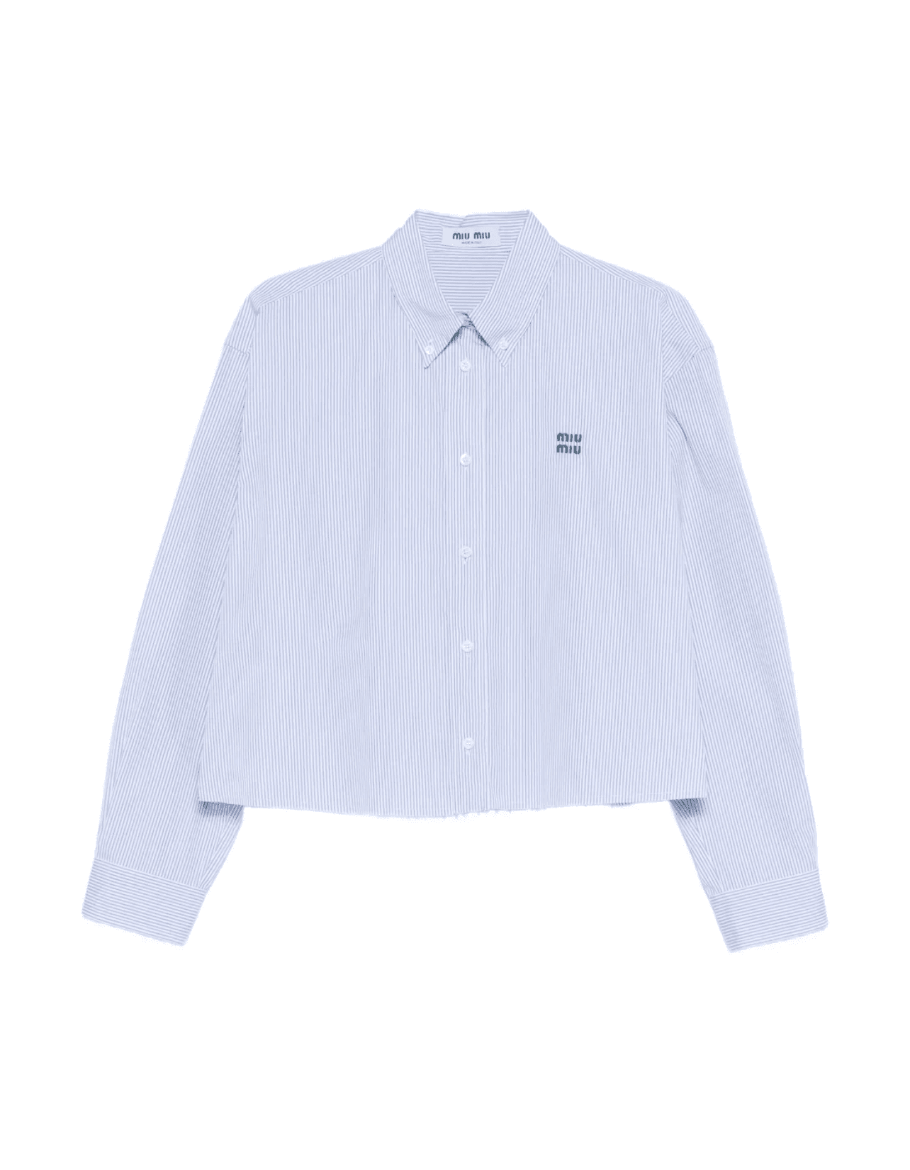 Miu Miu Cropped Pinstripe Shirt - image 1