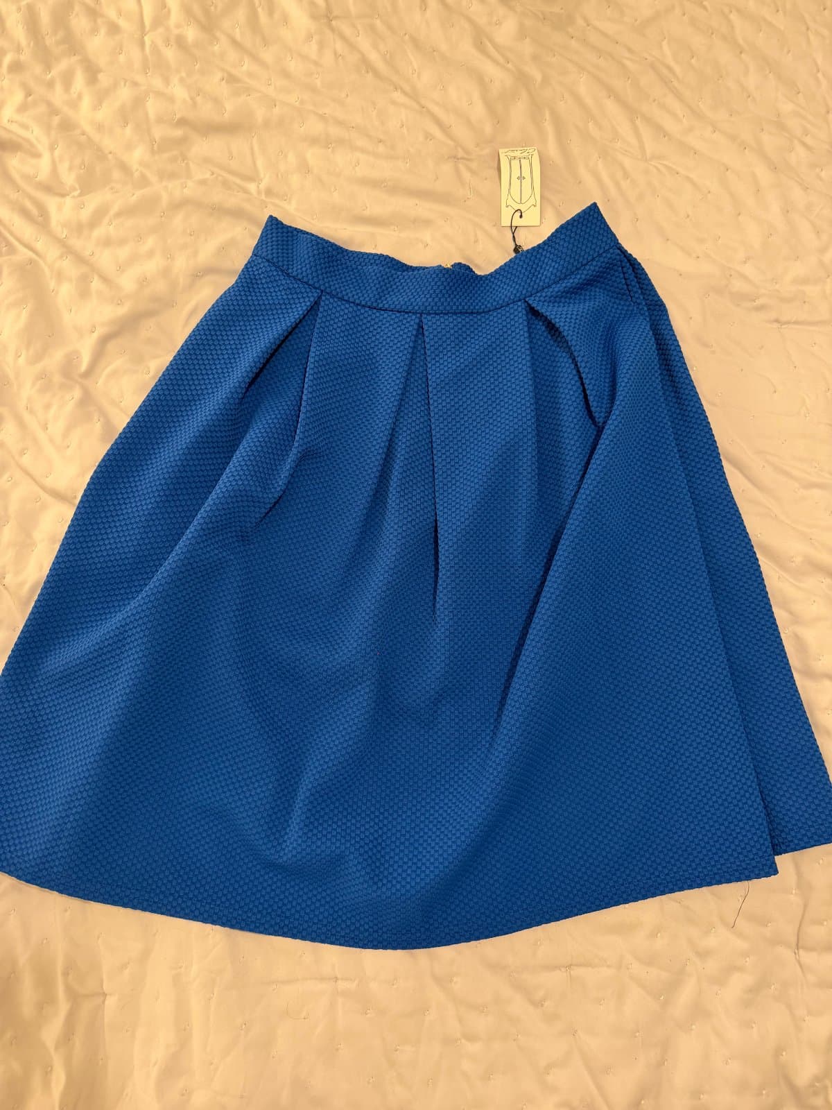 Closet London Cobalt Blue Textured Pleated Midi Skirt – Size 14 – New With Tags - image 1