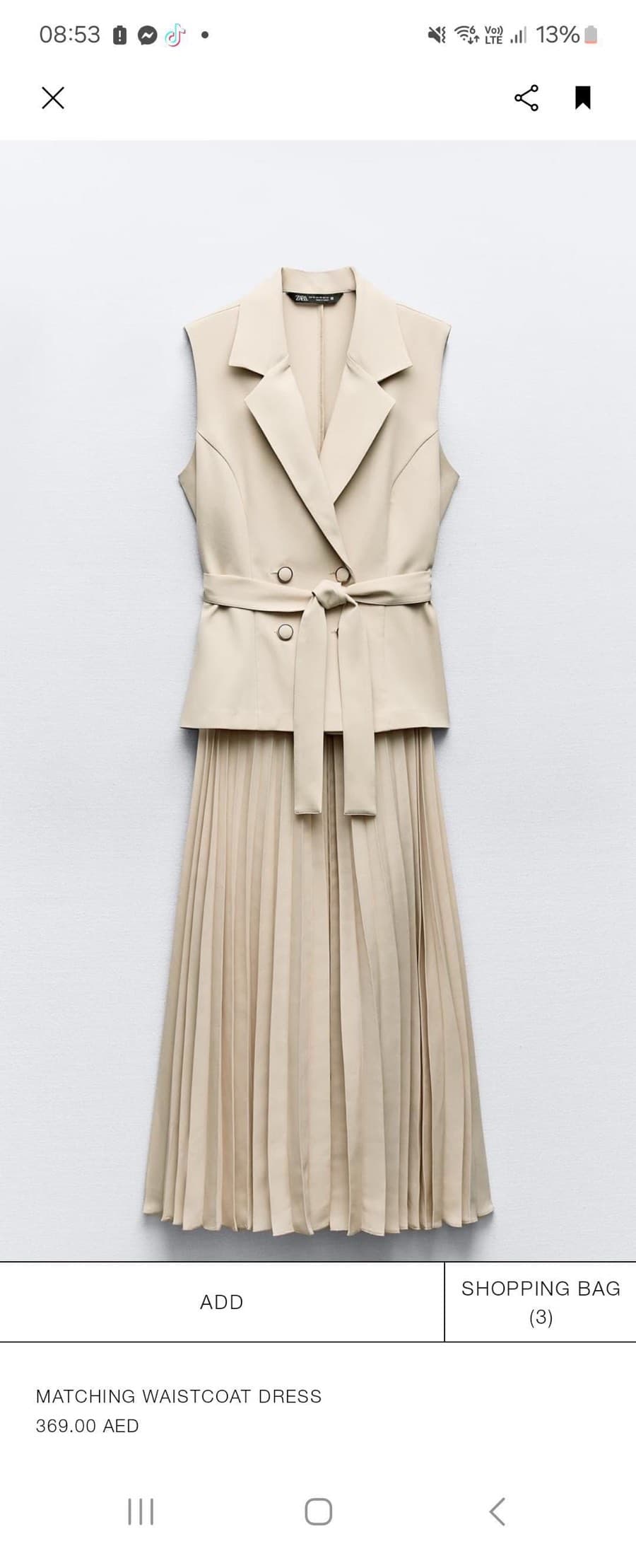 Zara Waistcoat Pleated Dress