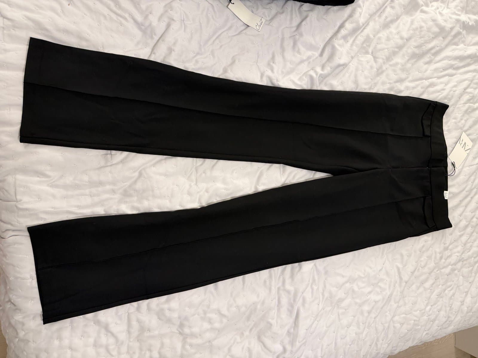 Zara Black Tailored Flared Trousers – Size L – New With Tags - image 1