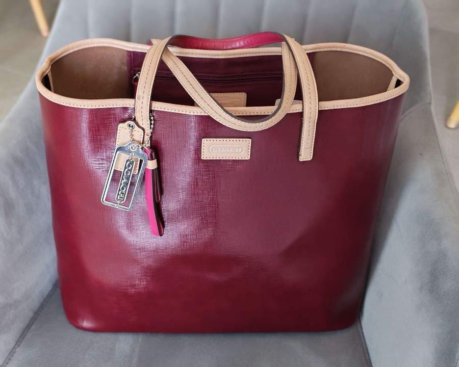 Coach Burgundy Leather Tote