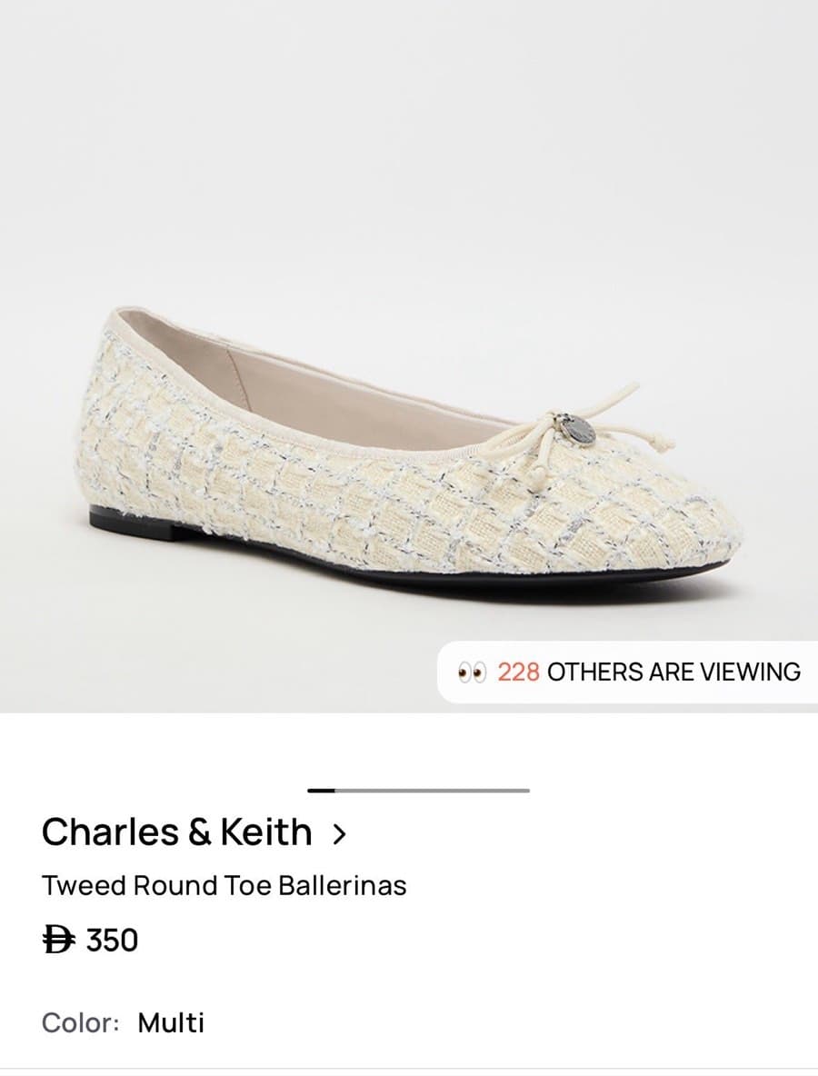 Charles & Keith Tweed Ballerinas