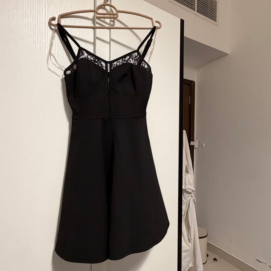 Black Lace Detail Dress