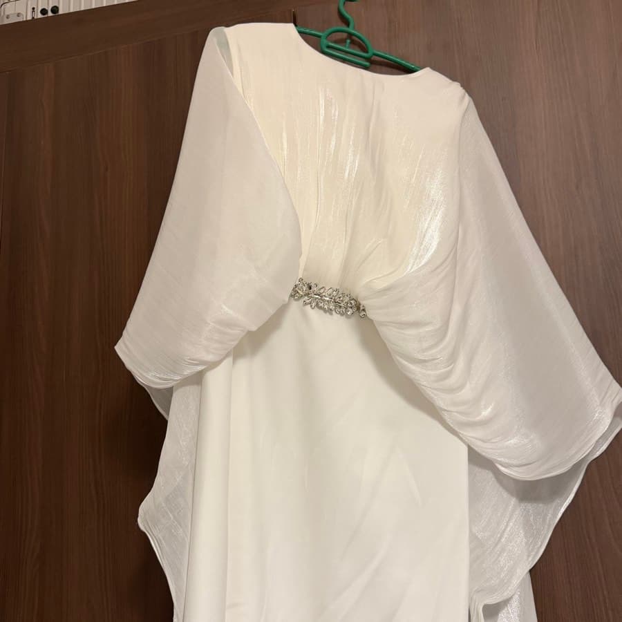White Embellished Kaftan Dress
