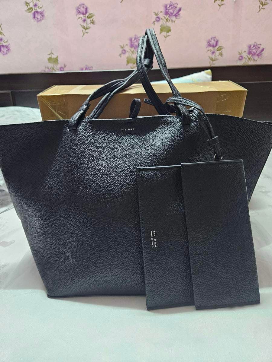 The Row Black Leather Tote (brand new)