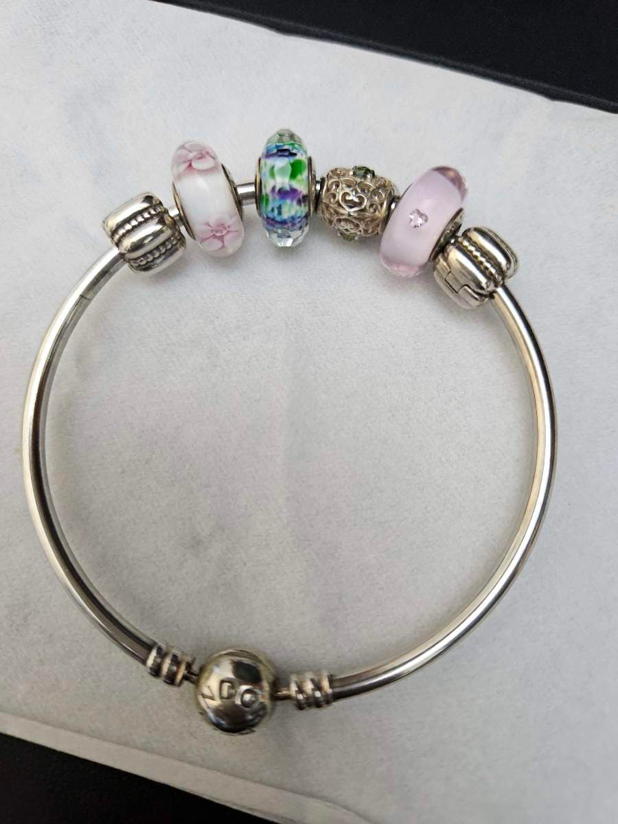 Preloved Original Pandora Bangle with 6 Charms
