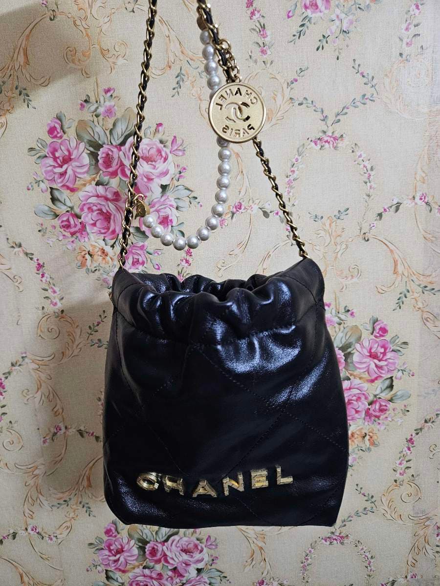 Chanel Quilted Drawstring Bag