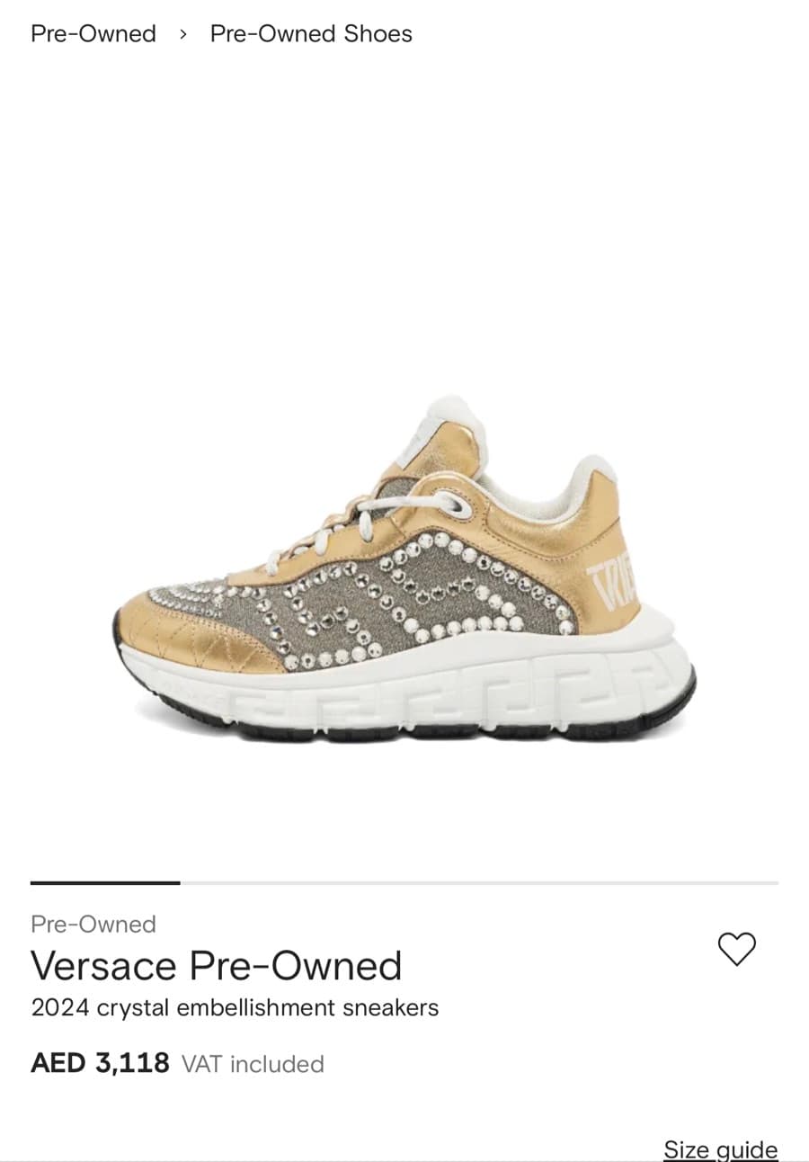 Versace Gold Crystal Sneakers