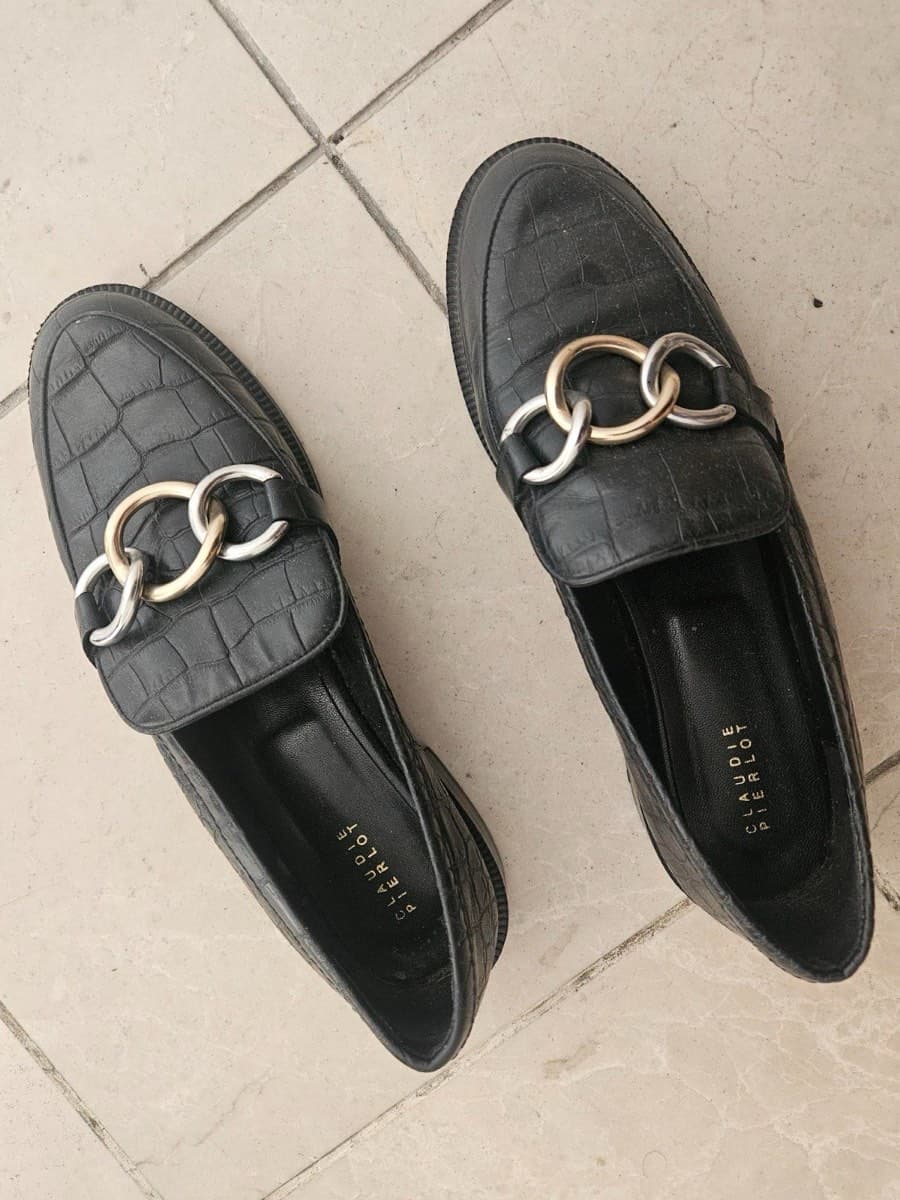 Claudie Pierlot Croc-Effect Loafers
