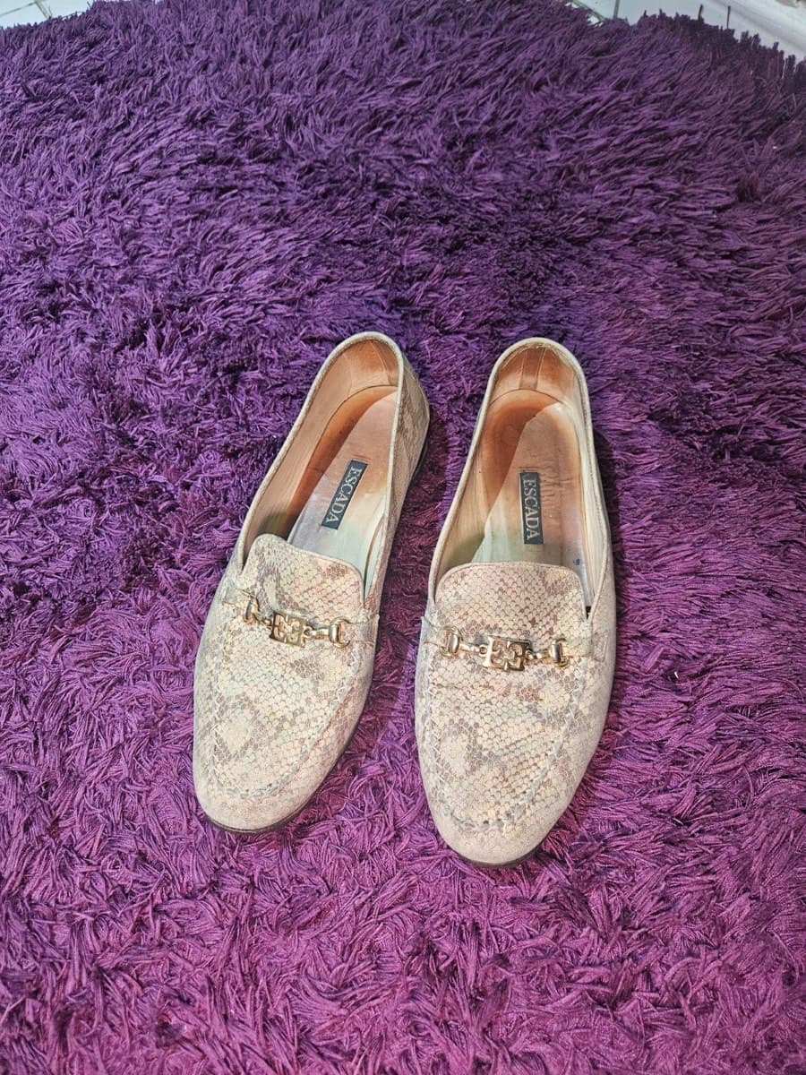 Escada Snake Print Loafers