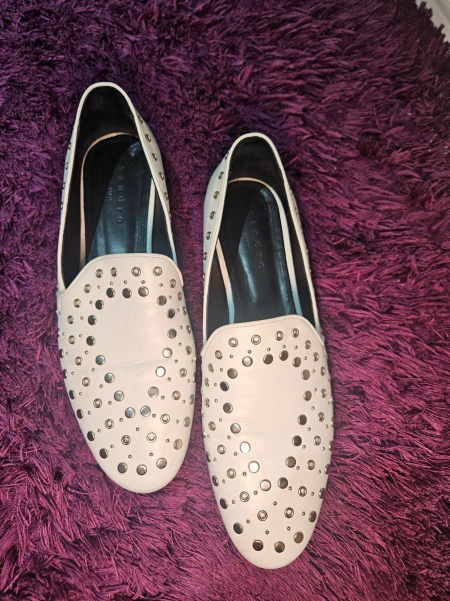 Sandro Studded Leather Loafers