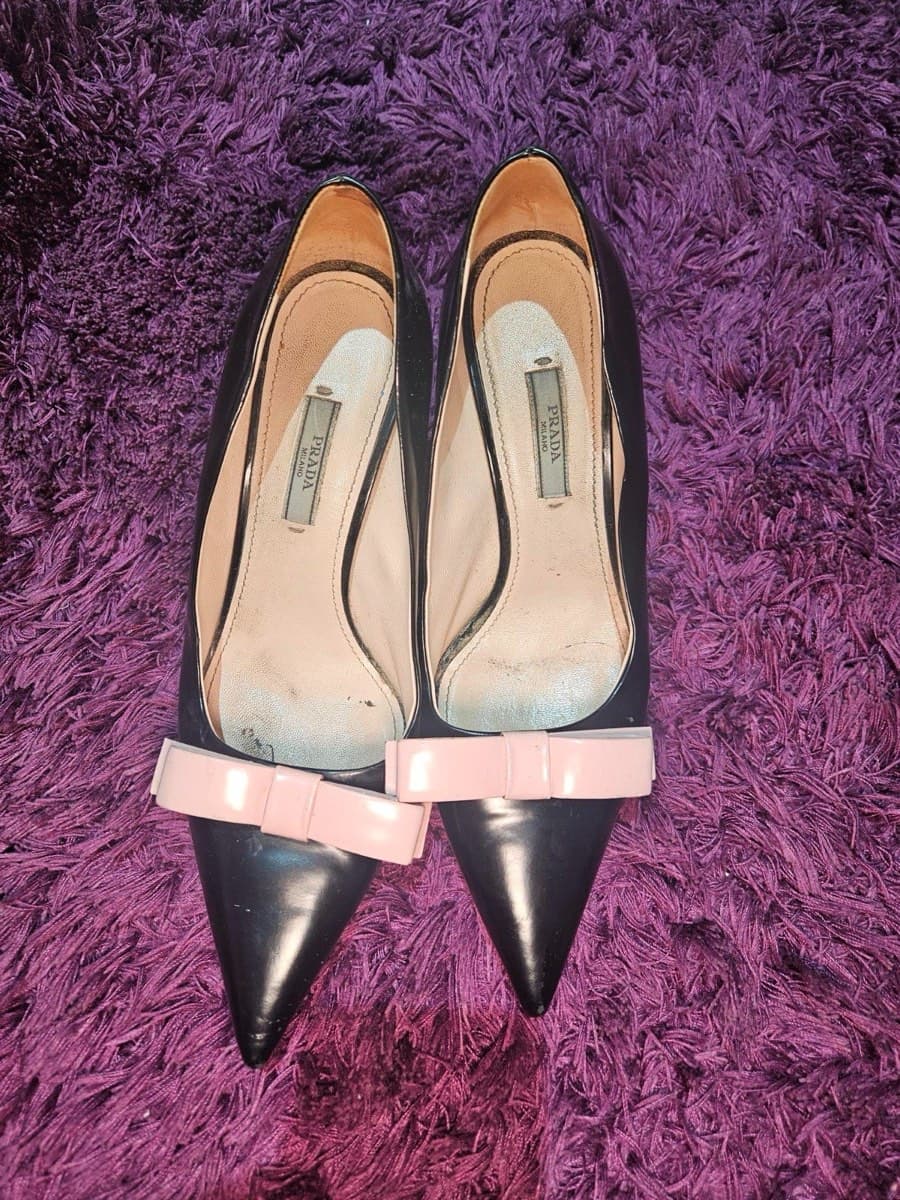 Prada Pointed-Toe Bow Pumps