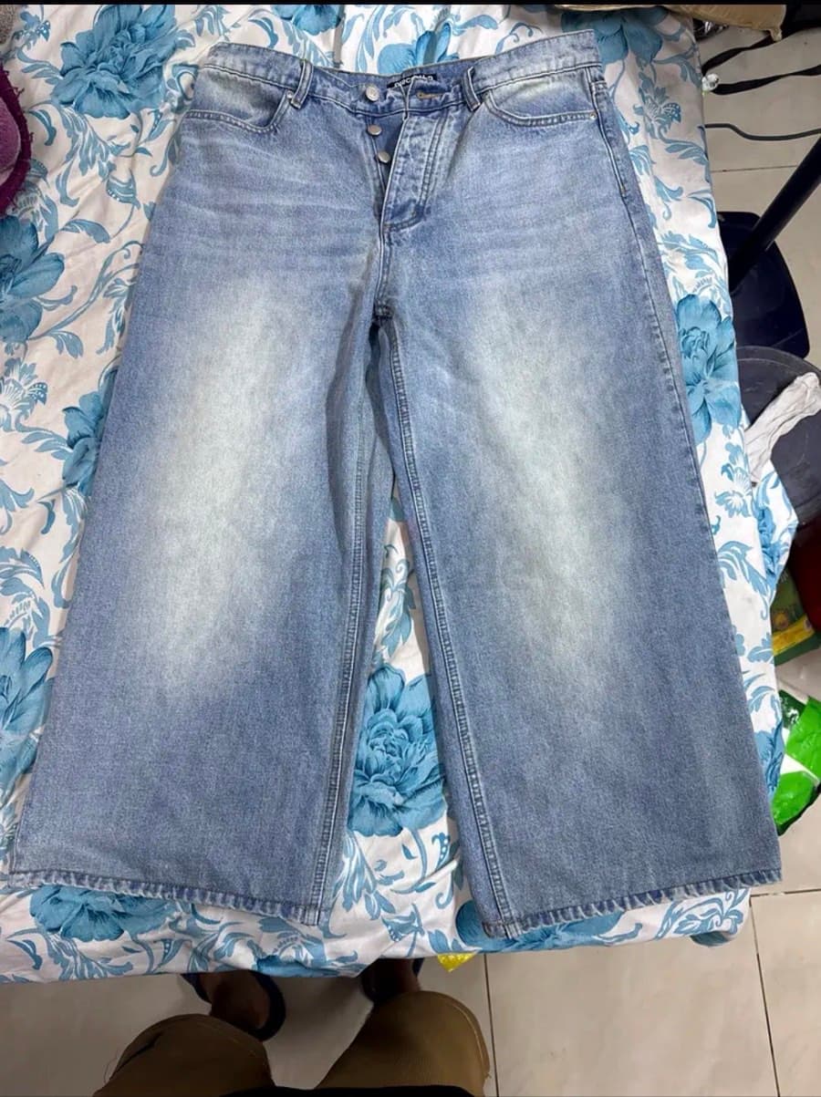 Blue washed baggy denim - image 1