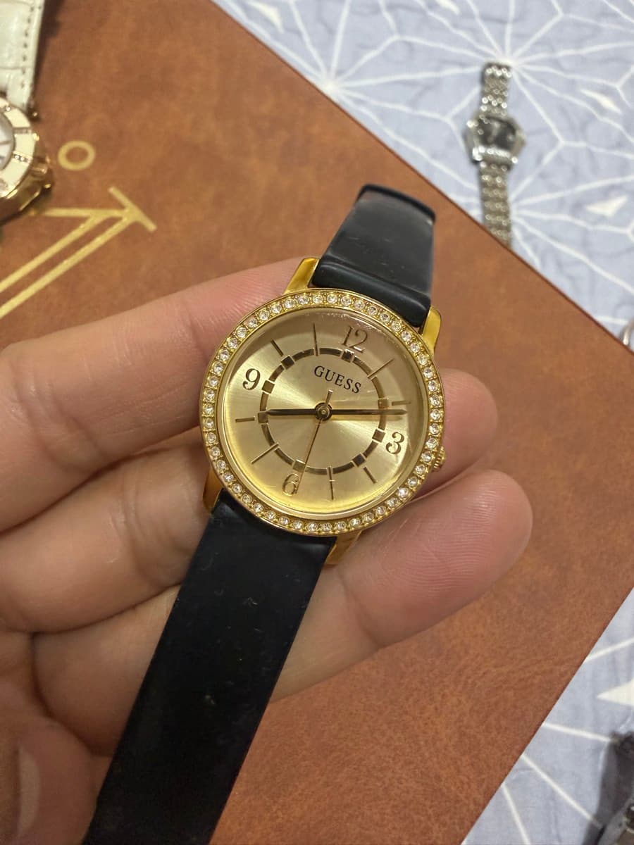 Guess Gold-Tone Crystal Watch