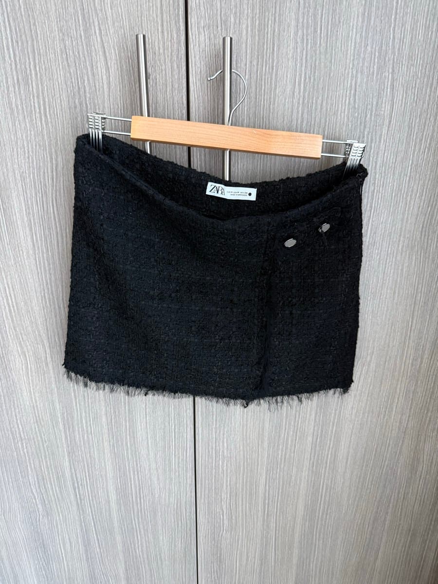 ZARA Black Tweed Mini Skirt
