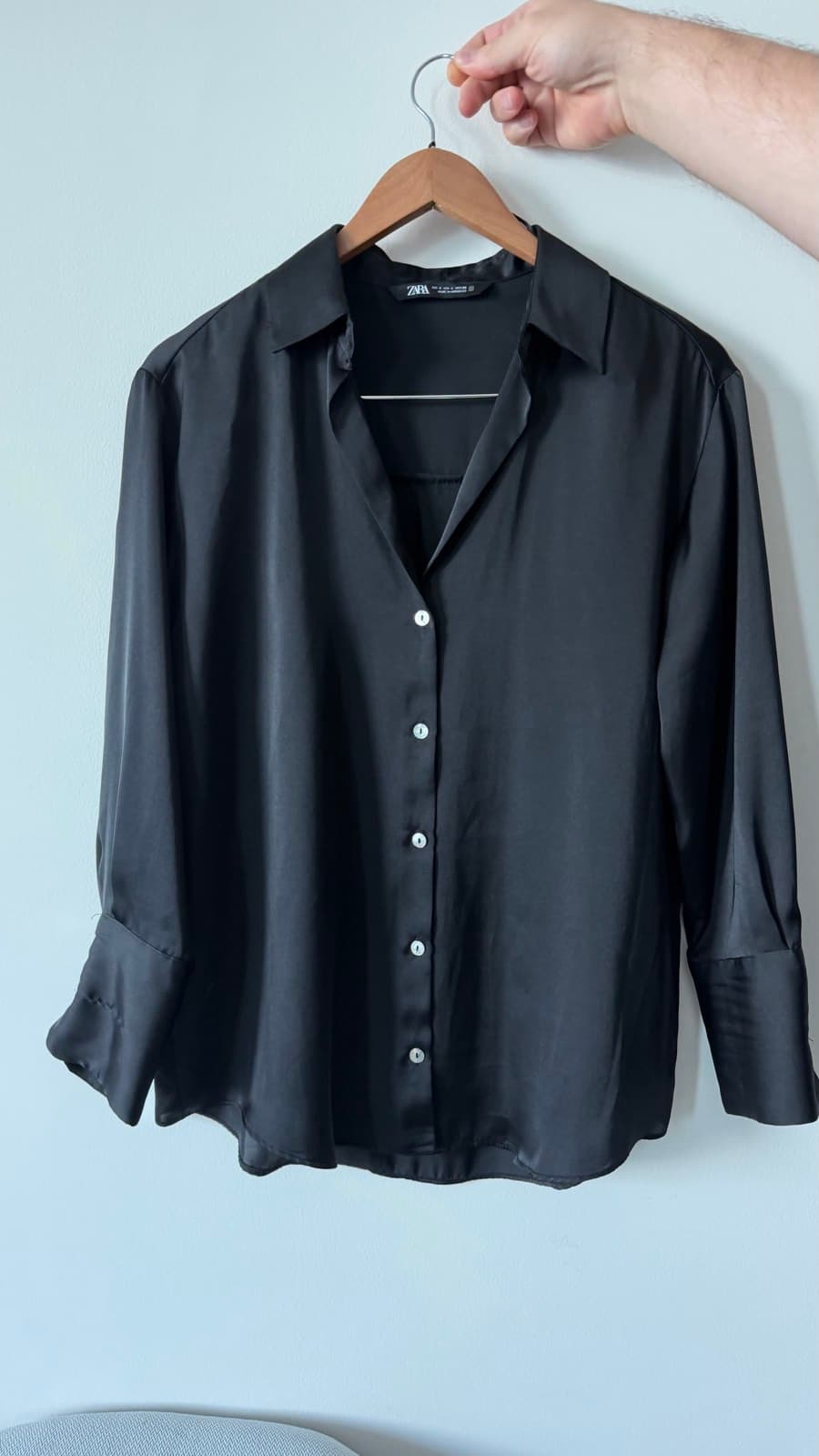 Zara Black Satin Shirt