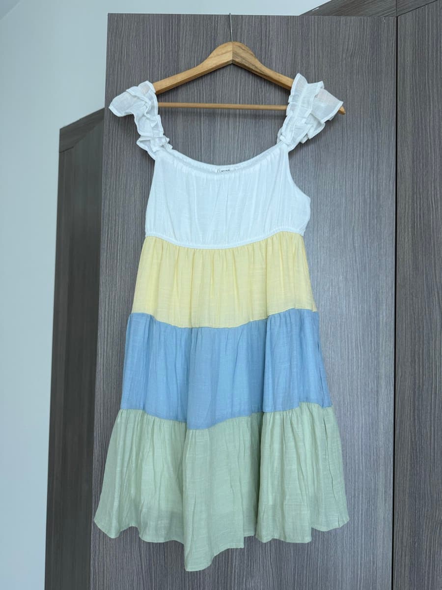 Tiered Colorblock Mini Dress - image 1