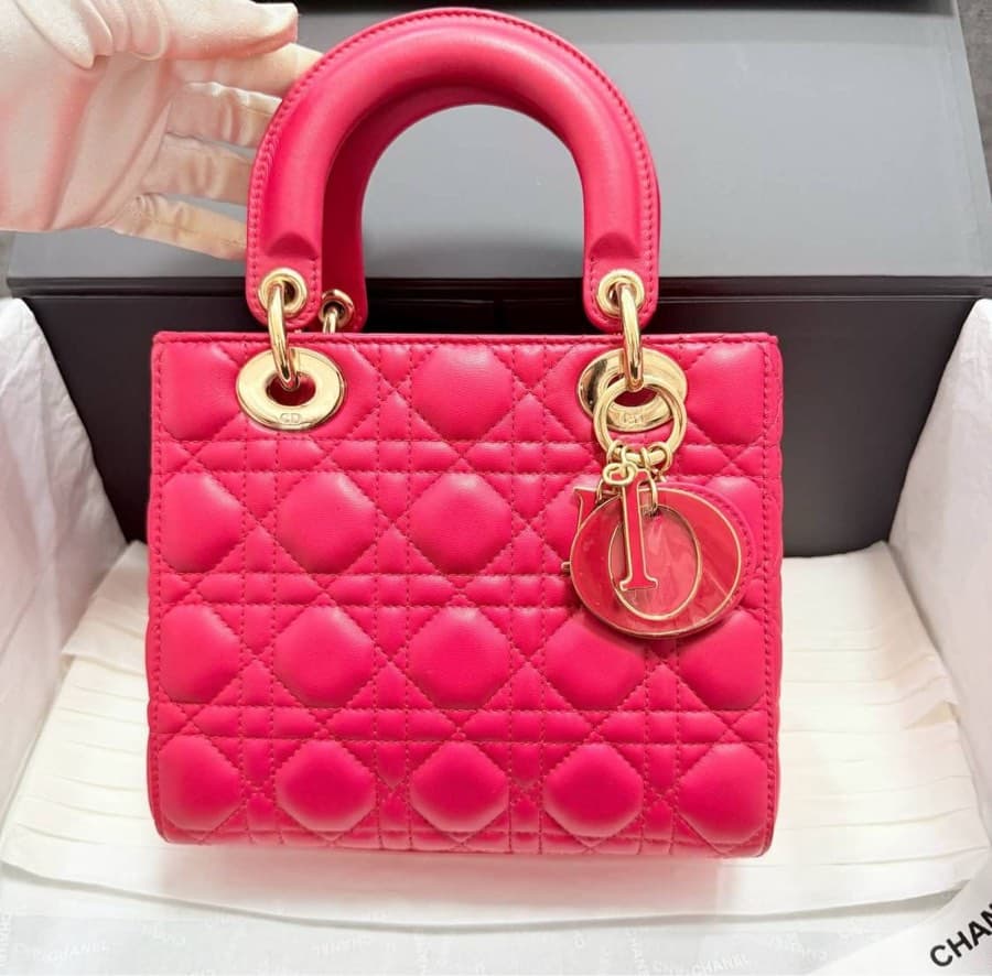 Dior Lady Dior Fuchsia Bag
