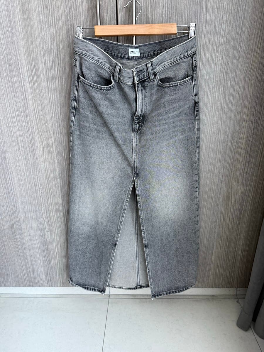Zara Denim Midi Skirt