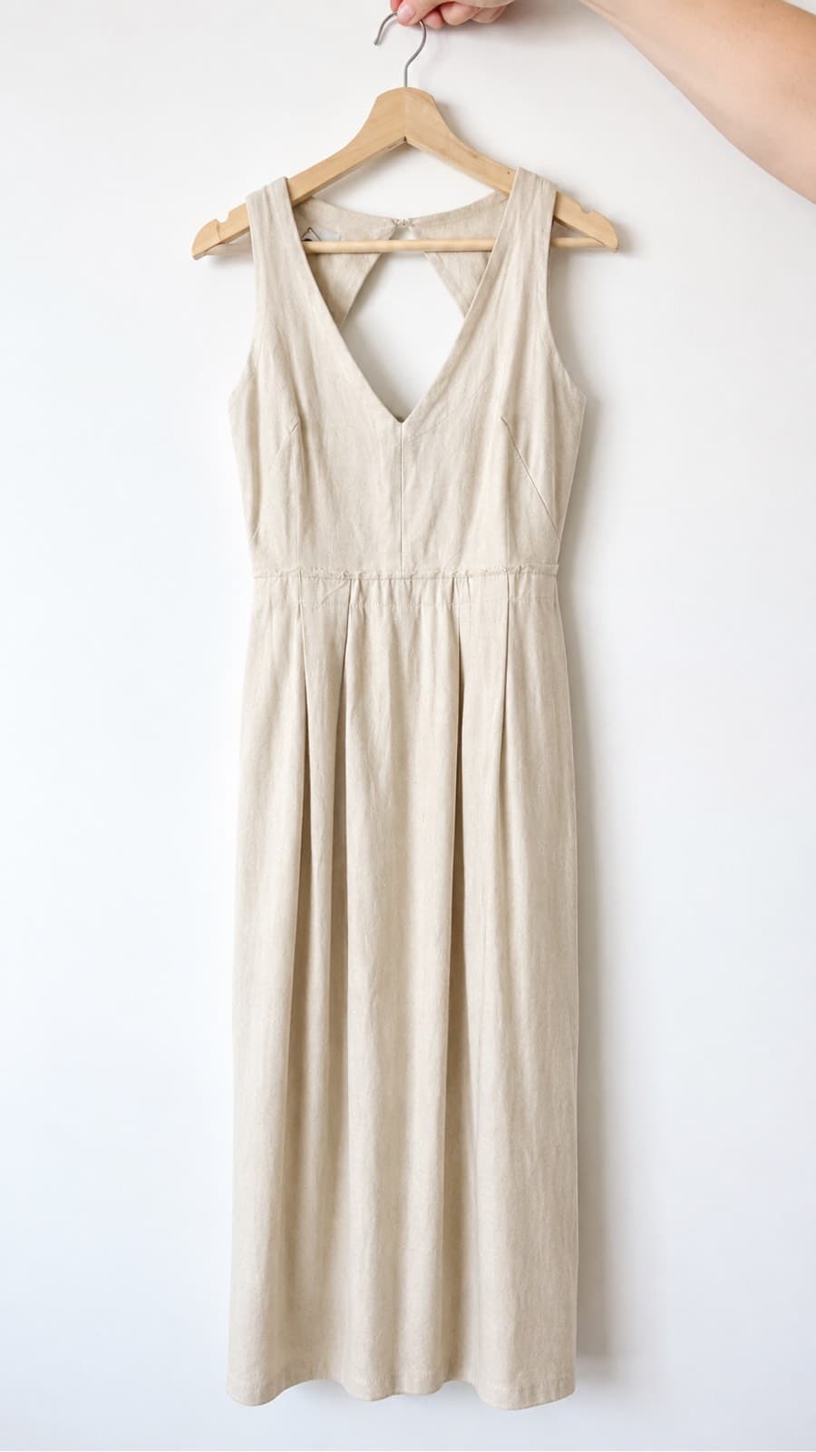 Linen-Blend Midi Dress - image 1