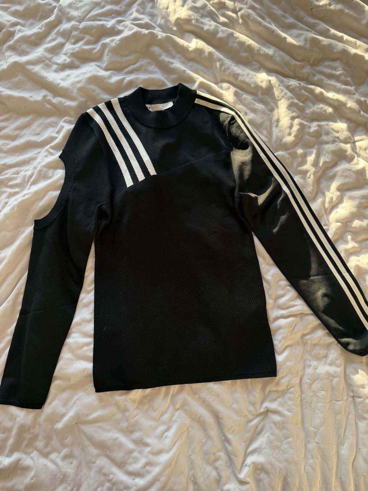 Adidas Y-3 Yohji Yamamoto Black Asymmetric Cut-Out Knit Top – New With Tags - image 1