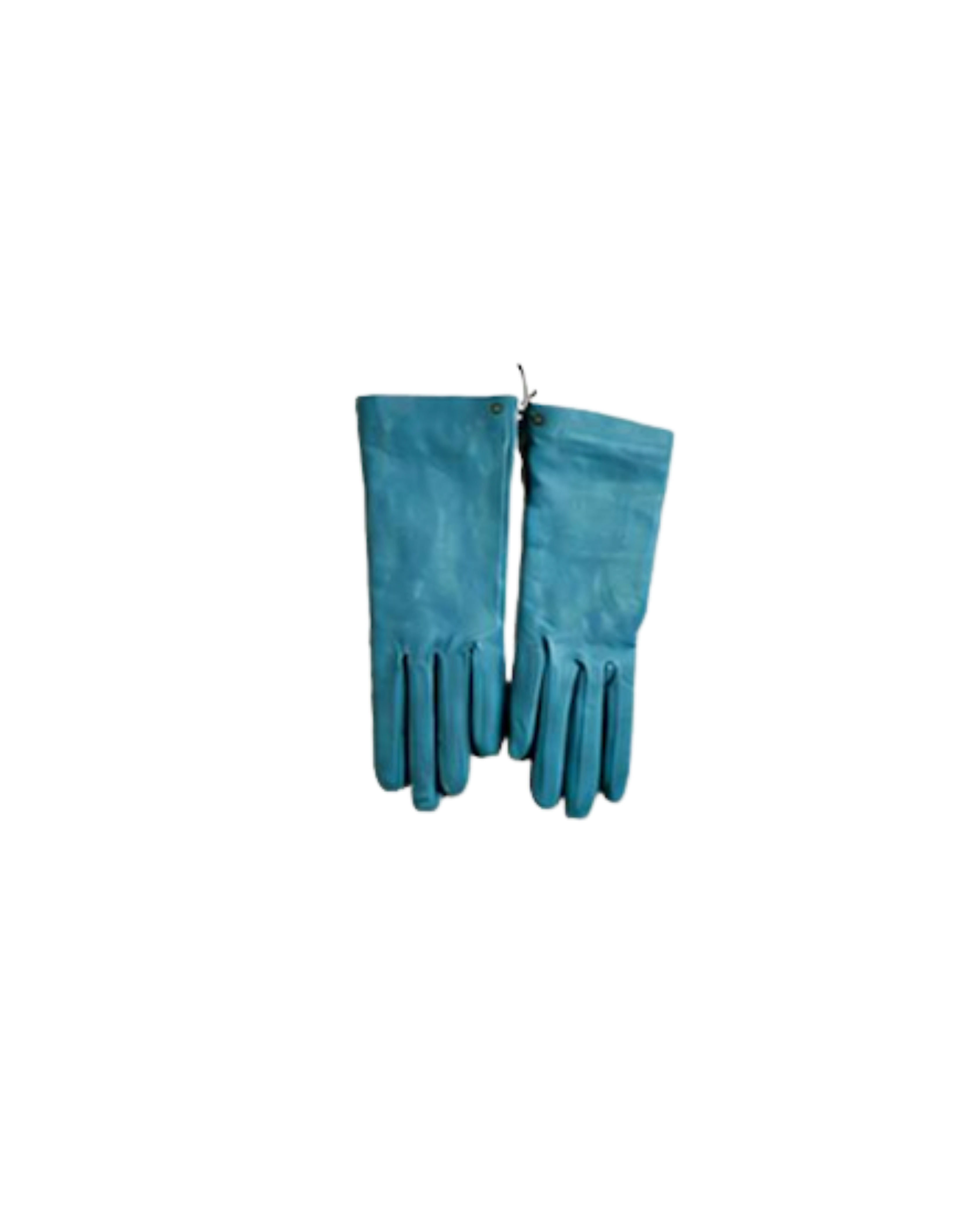 Blue leather gloves